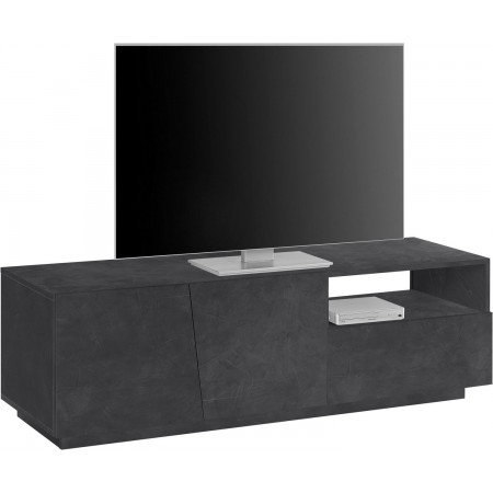 Mobile Porta TV Madia 150 cm Bassa con 2 Ante per Soggiorno Ardesia