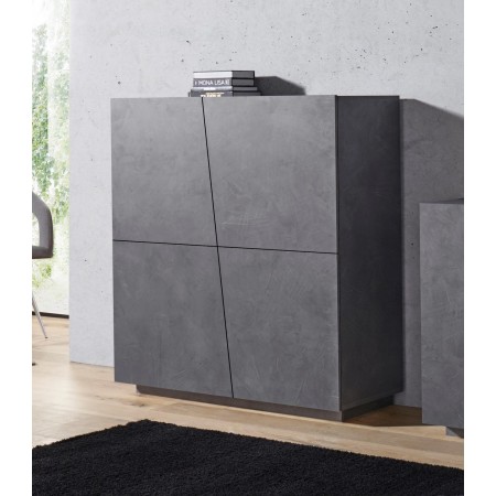 Credenza da Ingresso Ardesia Madia 120 cm Laccato Mobile con 4 Ante