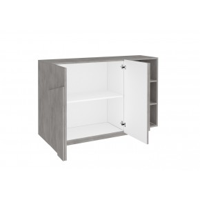 Madia da Ingresso 120 cm Credenza Grigio Cemento con Ante e Ripiani 2