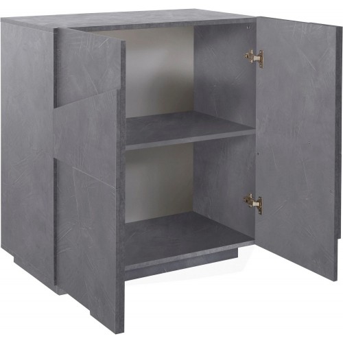 Mobile Basso da Ingresso 80 cm Credenza in Legno Ardesia Madia con Ante