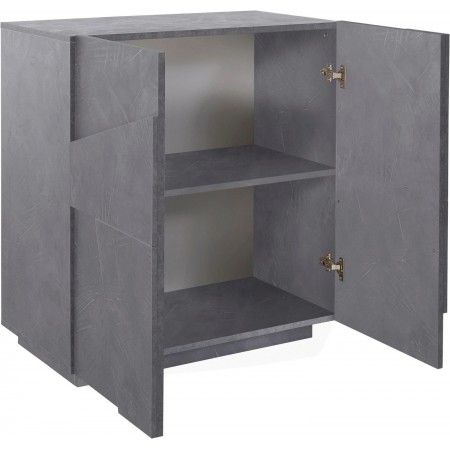 Mobile Basso da Ingresso 80 cm Credenza in Legno Ardesia Madia con Ante