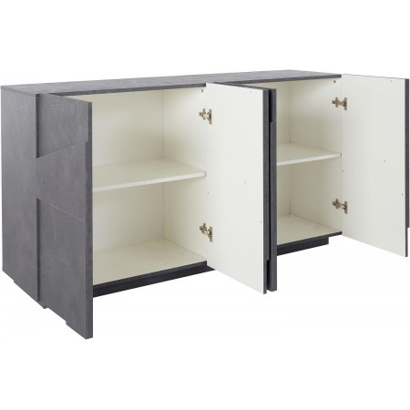 Mobile Basso 160 cm Credenza in Legno Ardesia Madia con Ante da Soggiorno