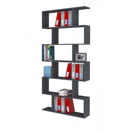 Libreria a Giorno Mobile in Legno per Ufficio Moderno Grigio