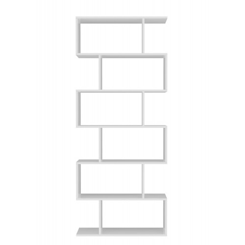 Libreria a Giorno Mobile Moderno Bianco Lucido in Legno per Ufficio