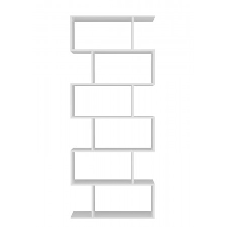 Libreria a Giorno Mobile Moderno Bianco Lucido in Legno per Ufficio