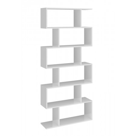 Libreria a Giorno Mobile Moderno Bianco Lucido in Legno per Ufficio