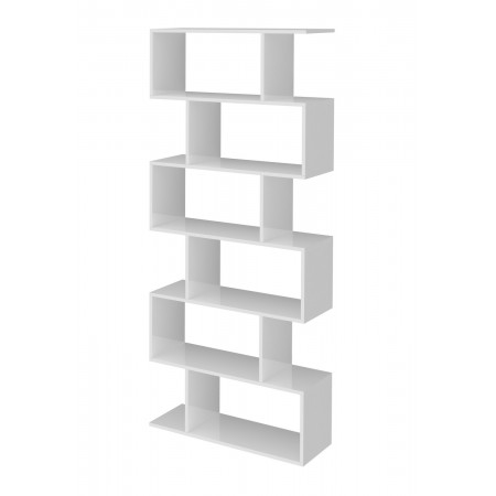 Libreria a Giorno Mobile Moderno Bianco Lucido in Legno per Ufficio