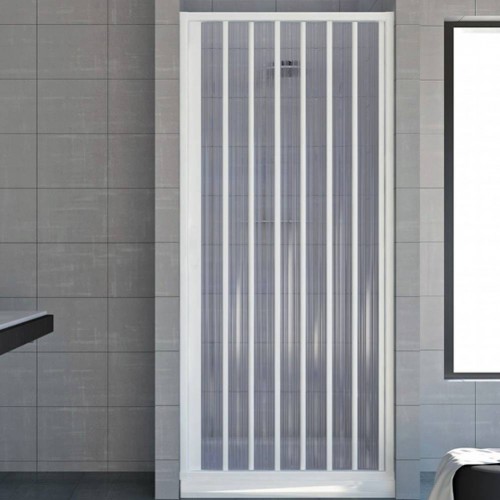 Box Cabina Doccia Parete Nicchia in PVC Porta a Soffietto Pieghevole 1 Anta Lato