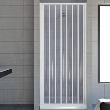 Box Cabina Doccia Parete Nicchia in PVC Porta a Soffietto Pieghevole 1 Anta Lato