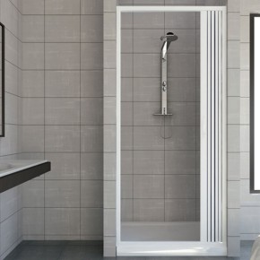 Box Cabina Doccia Parete Nicchia in PVC Porta a Soffietto Pieghevole 1 Anta Lato 2