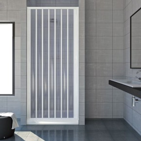 Box Cabina Doccia Parete Nicchia in PVC Porta a Soffietto Pieghevole 1 Anta Lato