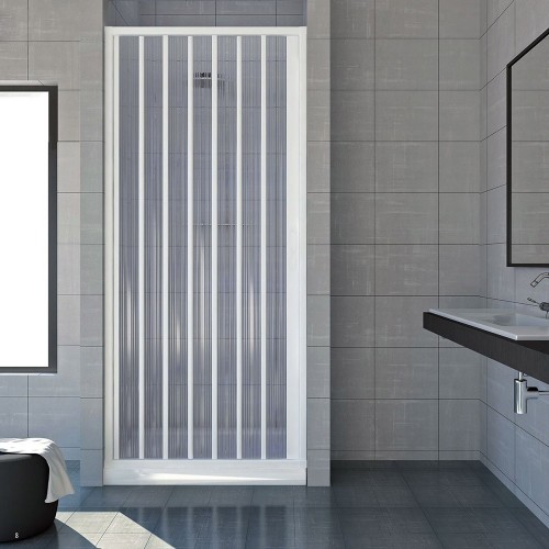 Box Cabina Doccia Parete Nicchia in PVC Porta a Soffietto Pieghevole 1 Anta Lato