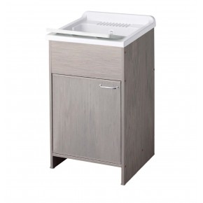 Mobile Lavatoio per Esterni in PVC Pilozzo con Sifone di Scarico Grigio