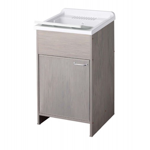 Mobile Lavatoio per Esterni in PVC Pilozzo con Sifone di Scarico Grigio