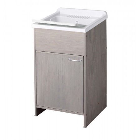 Mobile Lavatoio per Esterni in PVC Pilozzo con Sifone di Scarico Grigio