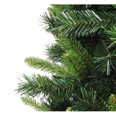 Albero di Natale in PVC 180 cm Realistico con Base a Croce Verde Folto