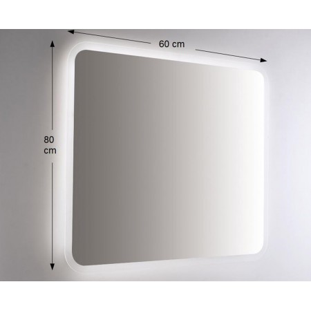 Specchio Retroilluminato a Led 80x60 Rettangolare Reversibile per Bagno