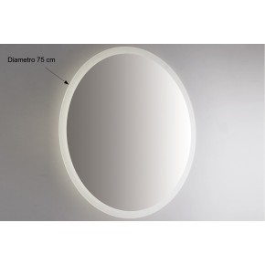 Specchio Rotondo Retroilluminato Led 75 cm da Parete per Bagno Decorativo 2