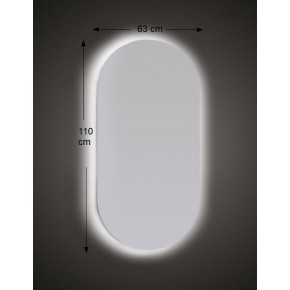 Specchio con Illuminazione a Led 63x110 cm per Bagno Ovale Reversibile 2
