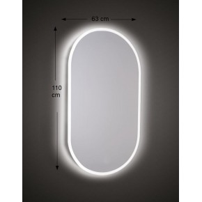Specchio Ovale Retroilluminato a Led 63x110 cm per Bagno Reversibile 2