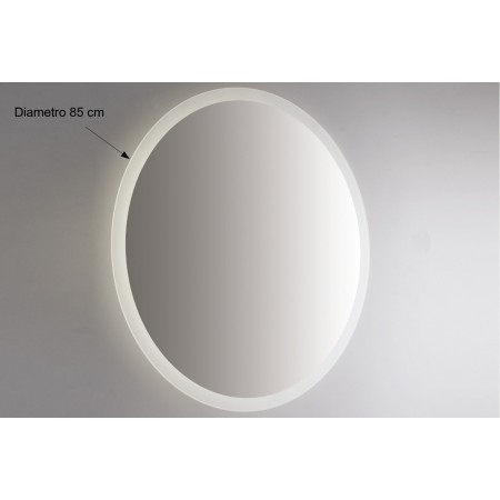 Specchio con Retroilluminazione Led Tondo 85 cm per Bagno da Parete