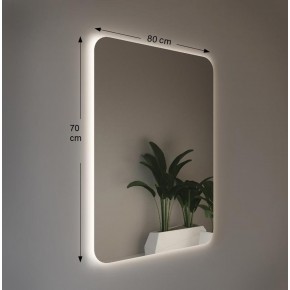 Specchio da Bagno Rettangolare Retroilluminato a Led 80x70 da Parete 2