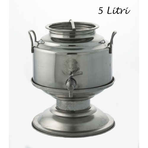 Fusto per Olio in Acciaio Inox Contenitore 5 litri Rubinetto Bidone Bocca Larga