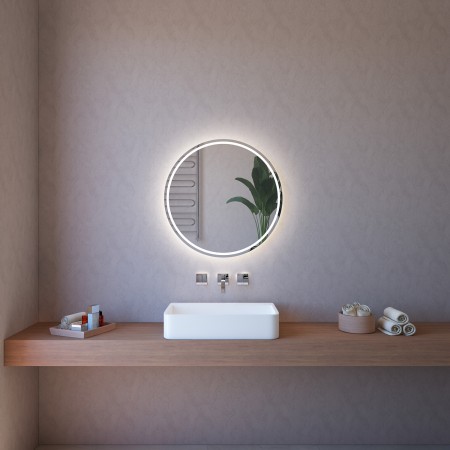 Specchio Rotondo Retroilluminato a Led 95 cm per Bagno da Parete