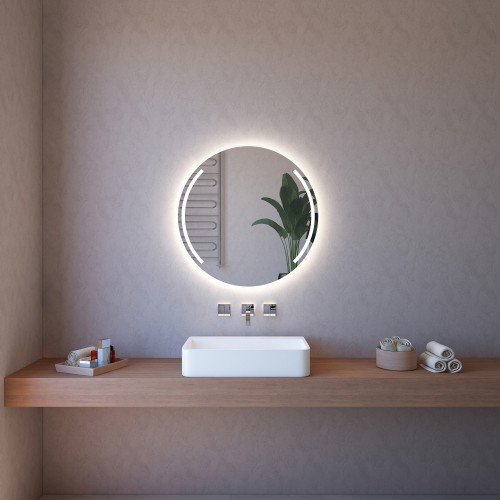 Specchio Rotondo da Bagno 90 cm con Illuminazione Perimetrale a Led