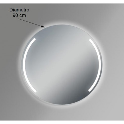 Specchio Rotondo da Bagno 90 cm con Illuminazione Perimetrale a Led