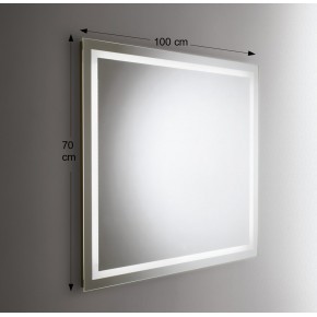 Specchio da Bagno 100x70 Rettangolare Reversibile con Retroilluminazione 2