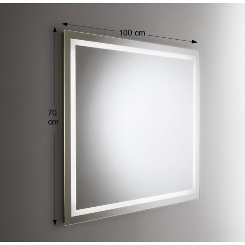 Specchio da Bagno 100x70 Rettangolare Reversibile con Retroilluminazione