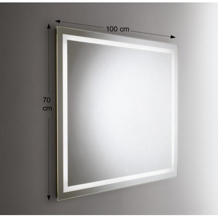 Specchio da Bagno 100x70 Rettangolare Reversibile con Retroilluminazione