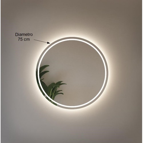 Specchio Rotondo con Illuminazione Perimetrale Led 75 cm per Bagno