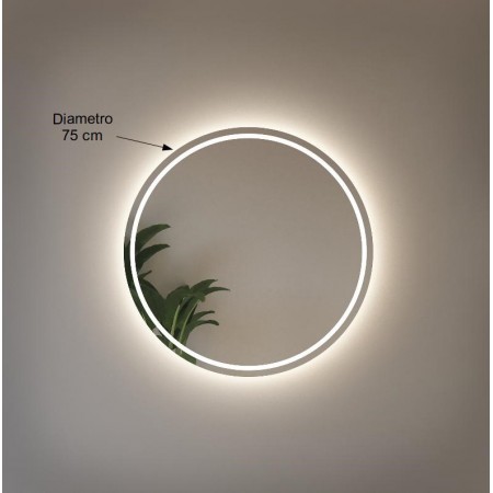 Specchio Rotondo con Illuminazione Perimetrale Led 75 cm per Bagno