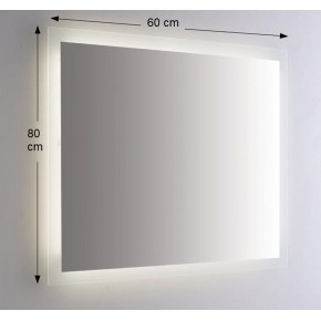 Specchio Rettangolare per Bagno con Illuminazione Perimetrale a Led 80x60 2