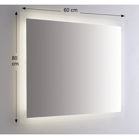 Specchio Rettangolare per Bagno con Illuminazione Perimetrale a Led 80x60
