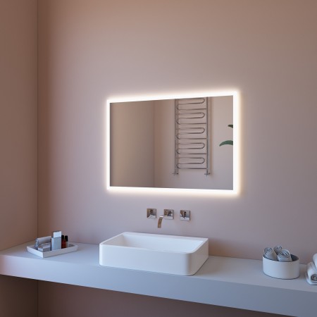 Specchio Rettangolare per Bagno con Illuminazione Perimetrale a Led 80x60