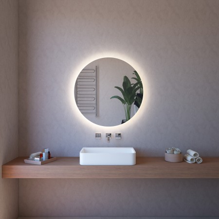 Specchio Rotondo 60 cm con Illuminazione Perimetrale Led per Bagno