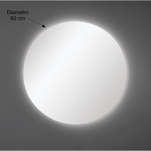 Specchio Rotondo 60 cm con Illuminazione Perimetrale Led per Bagno