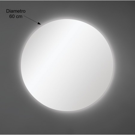Specchio Rotondo 60 cm con Illuminazione Perimetrale Led per Bagno