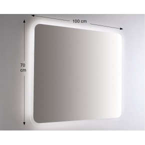 Specchio Retroilluminato da Bagno Rettangolare 100x70 a Led da Parete 2