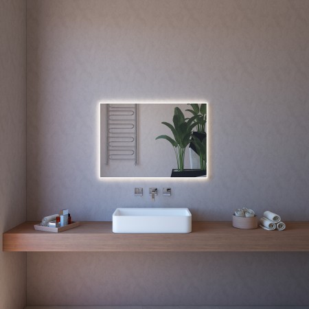 Specchio Retroilluminato da Bagno Rettangolare 100x70 a Led da Parete
