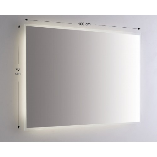 Specchio Retroilluminato da Bagno Rettangolare 100x70 a Led da Parete