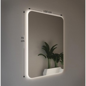 Specchio da Bagno Moderno 70x100 Rettangolare con Illuminazione Perimetrale 2