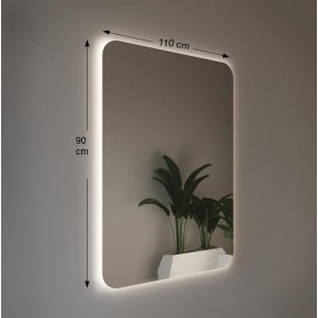 Specchio Rettangolare 90x110 con Illuminazione Perimetrale da Bagno Moderno 2