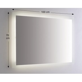 Moderno Specchio da Bagno con Illuminazione a Led Rettangolare 100x70 2