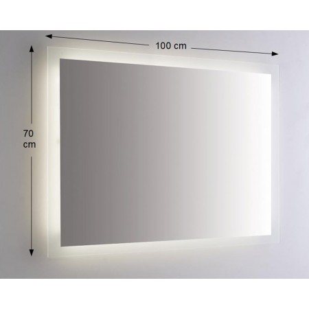 Moderno Specchio da Bagno con Illuminazione a Led Rettangolare 100x70