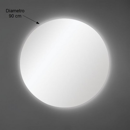 Specchio Rotondo Illuminazione Perimetrale Led 90 cm Moderno per Bagno