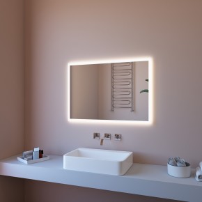 Moderno Specchio da Bagno con Illuminazione a Led Rettangolare 100x80 2